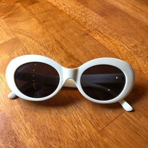 Crap eyewear retro oval cat eye cream sunglasses